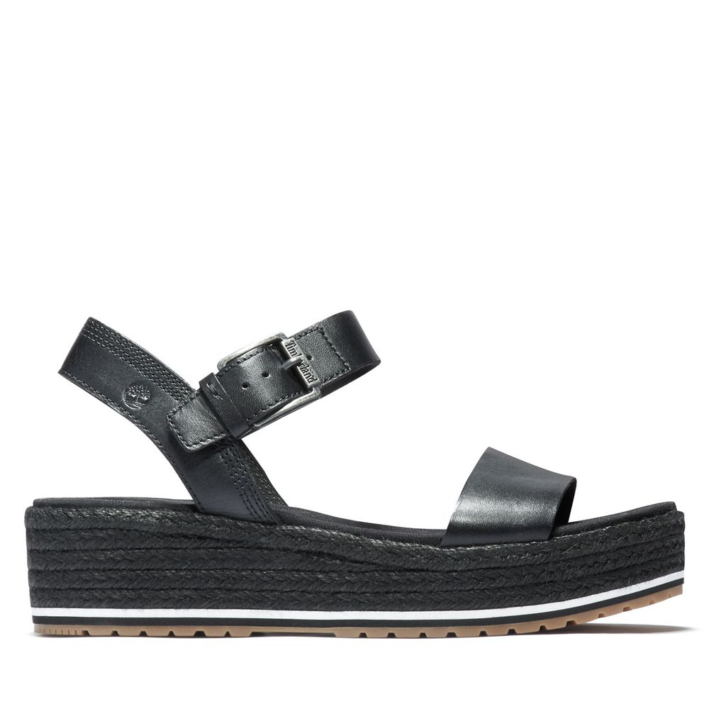 Timberland Womens Sandals Santorini Sun Ankle Strap - Black - India FA3961284